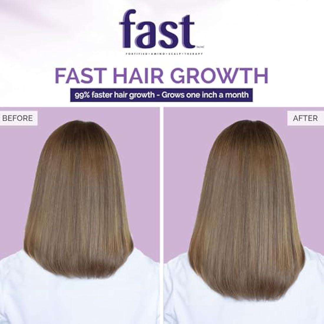 FAST Hair Growth Shampoo and Conditioner - Supercharges Growth for All Hair Types, Repairs Damaged Hair, Vegan, SLS/Paraben-Free, 1 Month Supply, 300ml x2