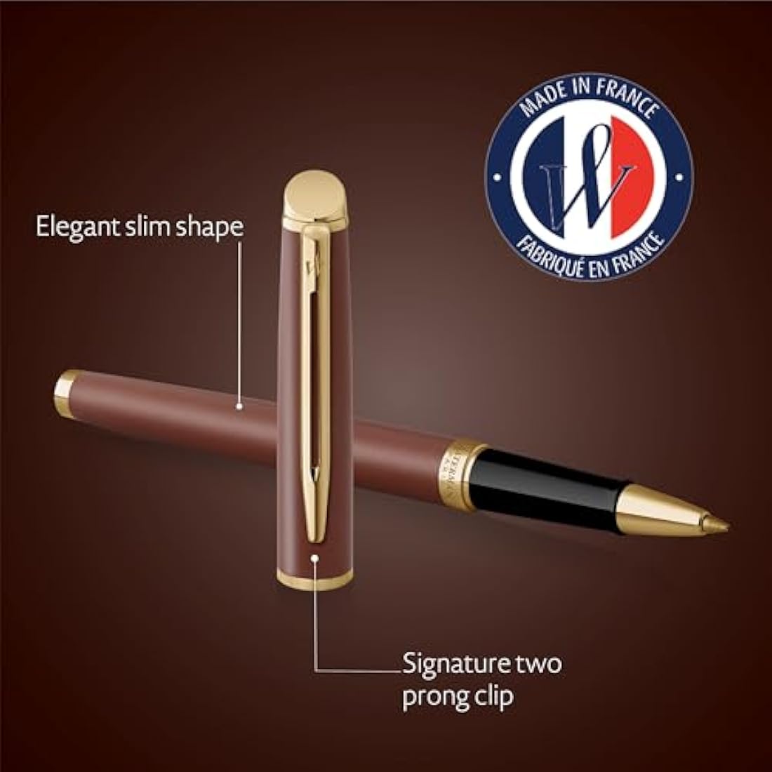 Waterman Hémisphère Rollerball Pen | Copper Red (The Understated Edit Collection) | Fine Point with Black Ink | Gift Box