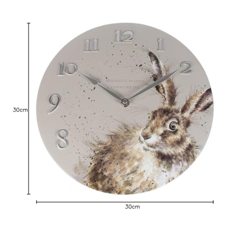 Wrendale Designs by Hannah Dale - Bright Eyes Hare Wall Clock - 30cm Diameter
