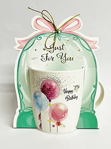 BIRTHDAY BALLOON DISPLAY GIFT CUP 7 0th