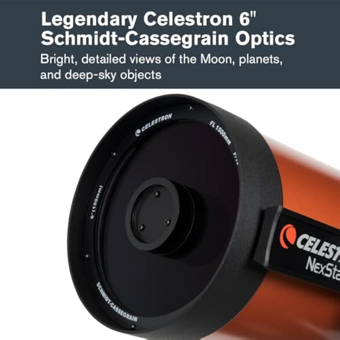 Celestron 11068 NexStar 6SE Computerised Schmidt-Cassegrain Telescope with Fully Automated Mount, SkyAlign Technology and XLT Coating, Black/Orange