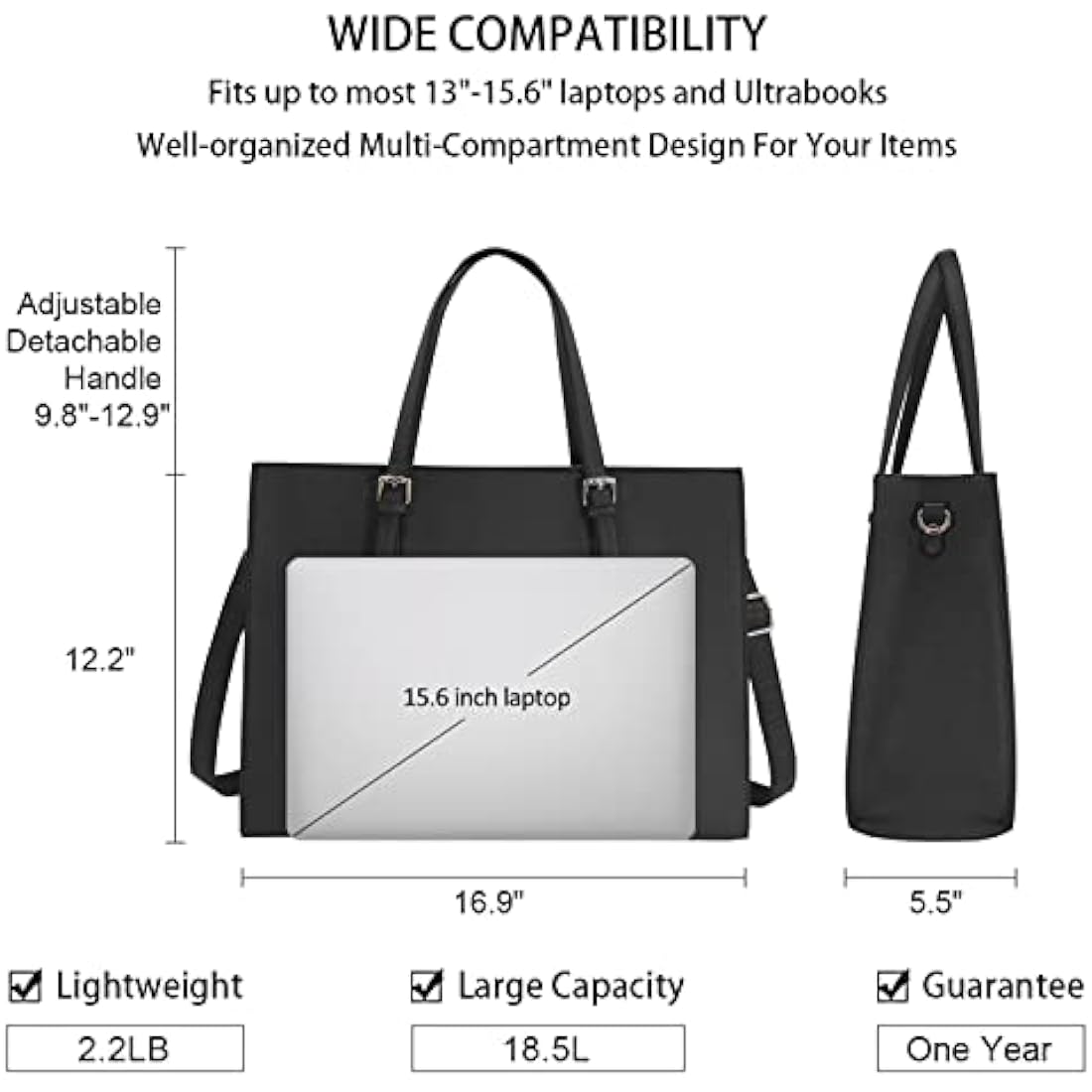 NUBILY Laptop Bags for Women 15.6 inch Large Tote Bag Ladies Handbag Business Work Bag