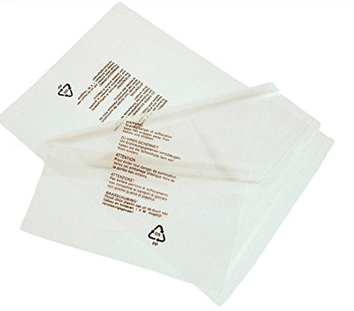 200 CLEAR TRANSPARENT PLASTIC SELF SEAL GARMENT BAGS WITH SAFETY WARNING (12" X 15")