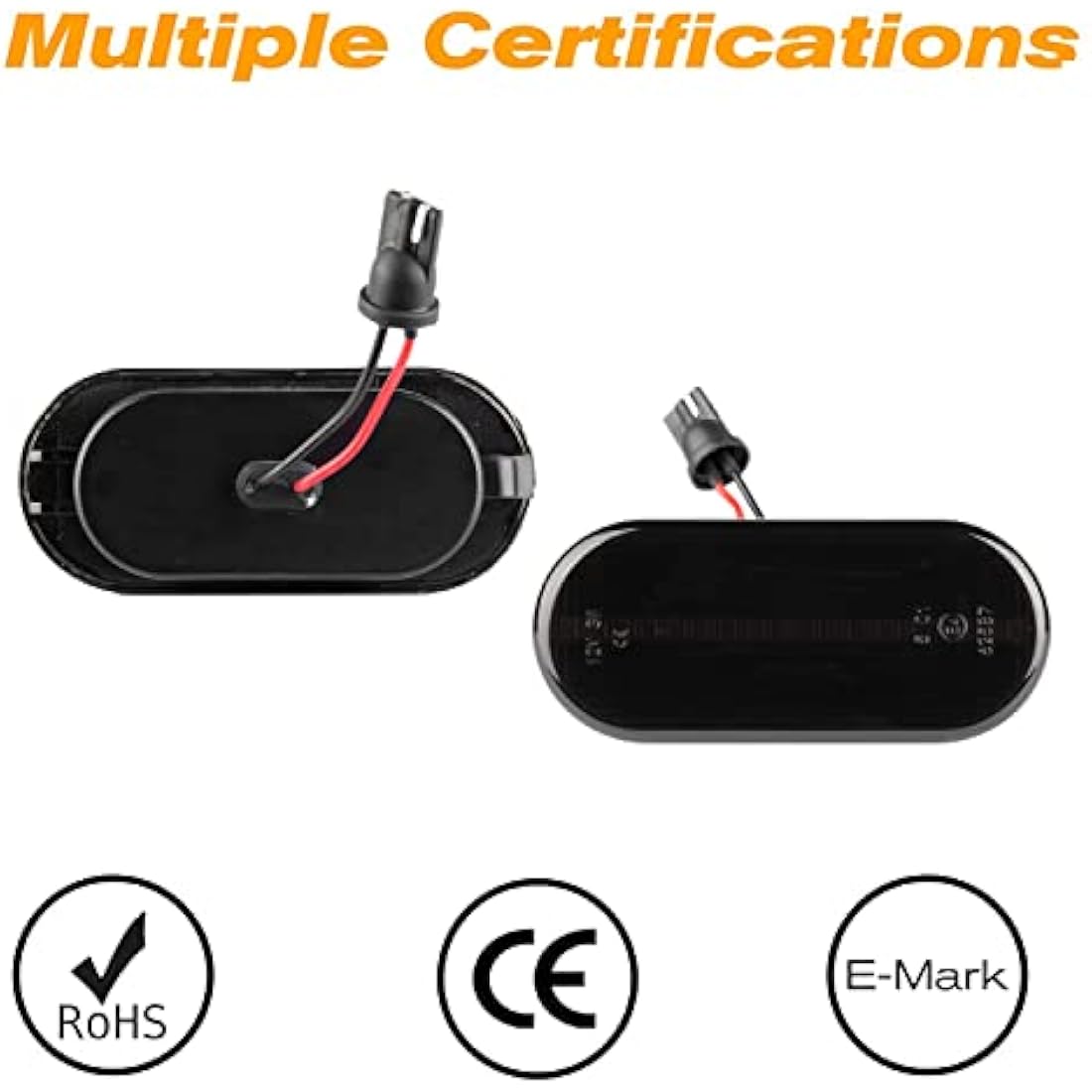 OZ-LAMPE Side Indicator, Dynamic LED Side Marker 18 SMD Amber Turn Signal Light Error Free Smoke For Fiesta C-Max Focus Fusion Galaxy Bora Golf Jetta Passat Polo Sharan Vento Ibiza Leon Citigo Felicia