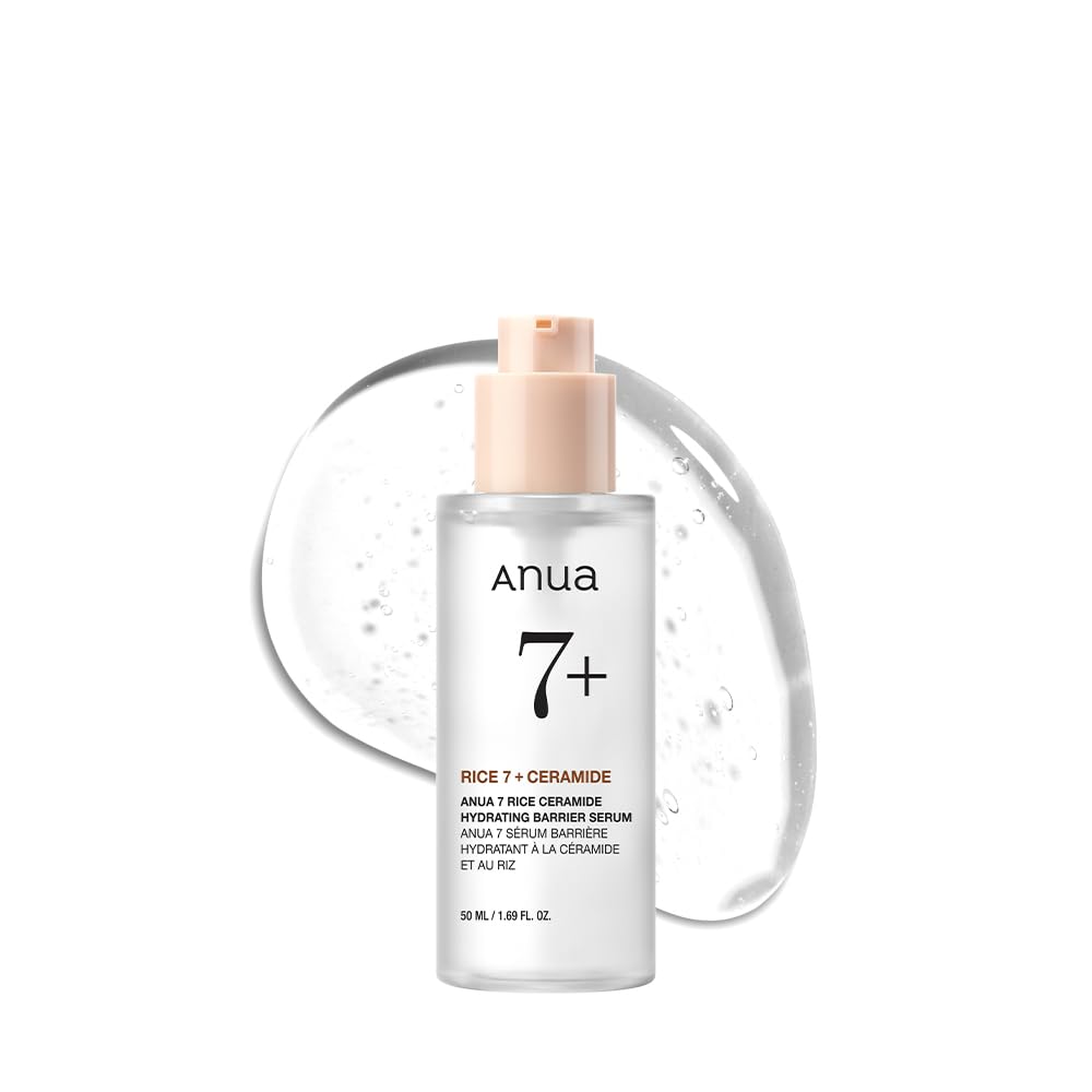 ANUA 7 Rice Ceramide Hydrating Barrier Serum, Hydrating Serum for Face, Rice Water, Hyaluronic Acid, Niacinamide, Non comedogenic, Glass Skin, Korean