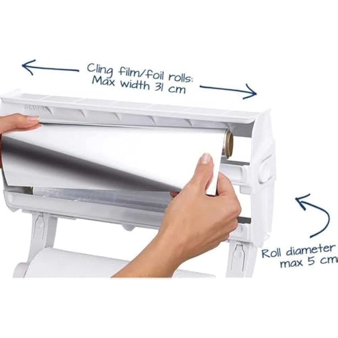 Leifheit Parat F2, Wall Mounted Cling Film & Foil Dispenser, Easy-Install Holder for Rolls up to 30 cm Wide, White