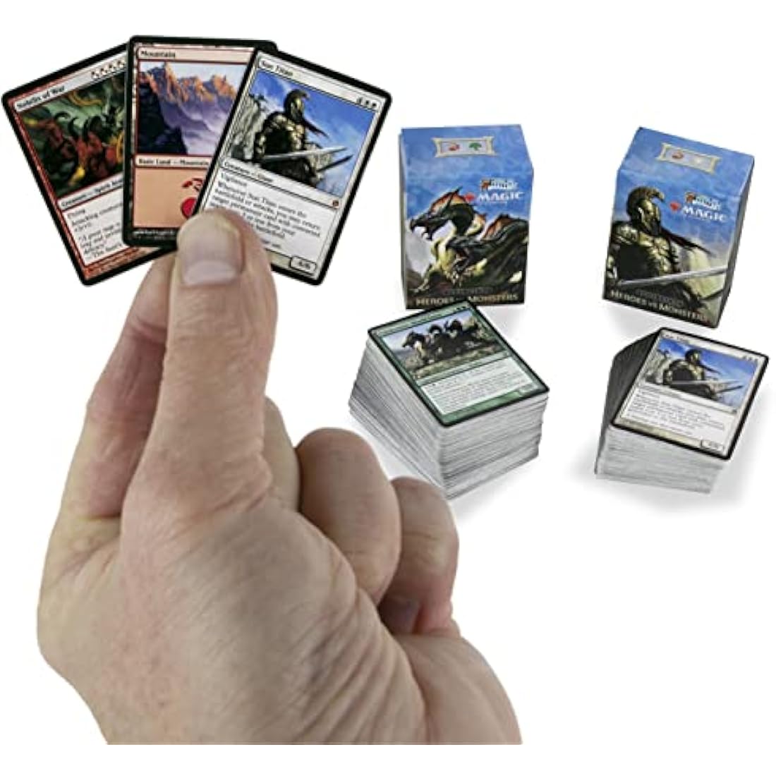 Worlds Smallest Magic: The Gathering Exclusive Collector Set Featuring Ajani VS. Nicol Bolas and Heroes VS. Monsters Duel Decks (MTGCollector)