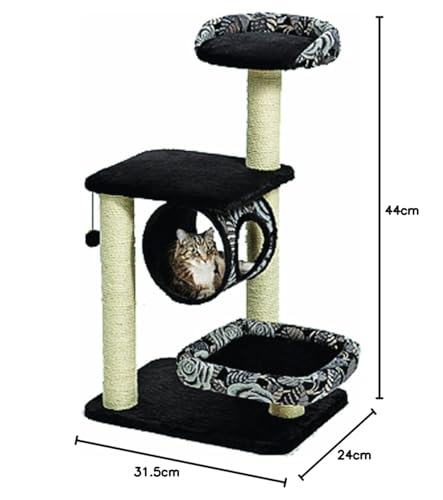 MidWest Homes for Pets Cat Tree, Escapade Cat Furniture, 4-Tier Cat Activity Tree w/Sisal Wrapped Support Scratching Posts and Lounging Cat Look-Out,