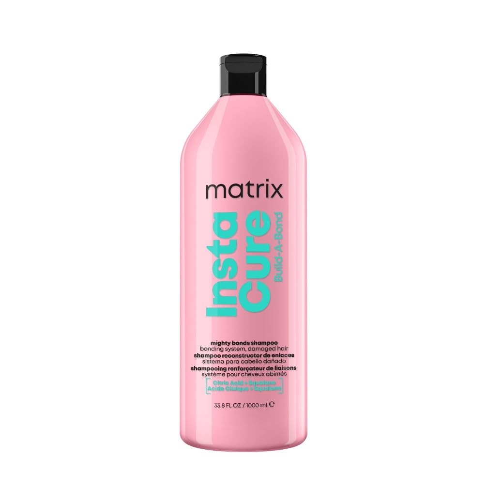 Matrix Instacure Build-A-Bond, Mighty Bonds Shampoo, Repairing Formula, For Damaged Hair, With Citric Acid and Squalane, Strengthens From the Inside,