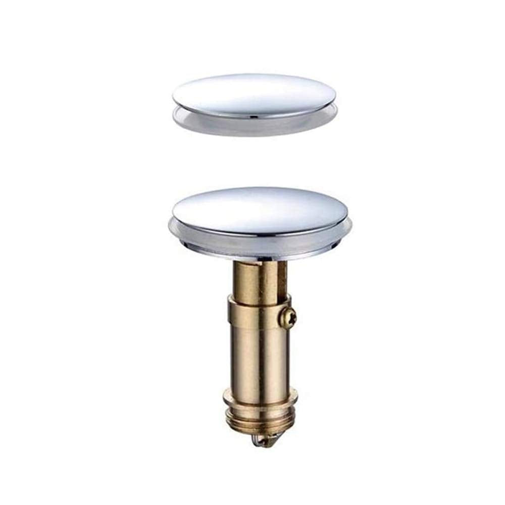 2Pcs Basin Sink Tap Push Button Brass Polished Chrome Click Clack 38mm Waste Bath Pop Up Plug Drain Stopper for Bath