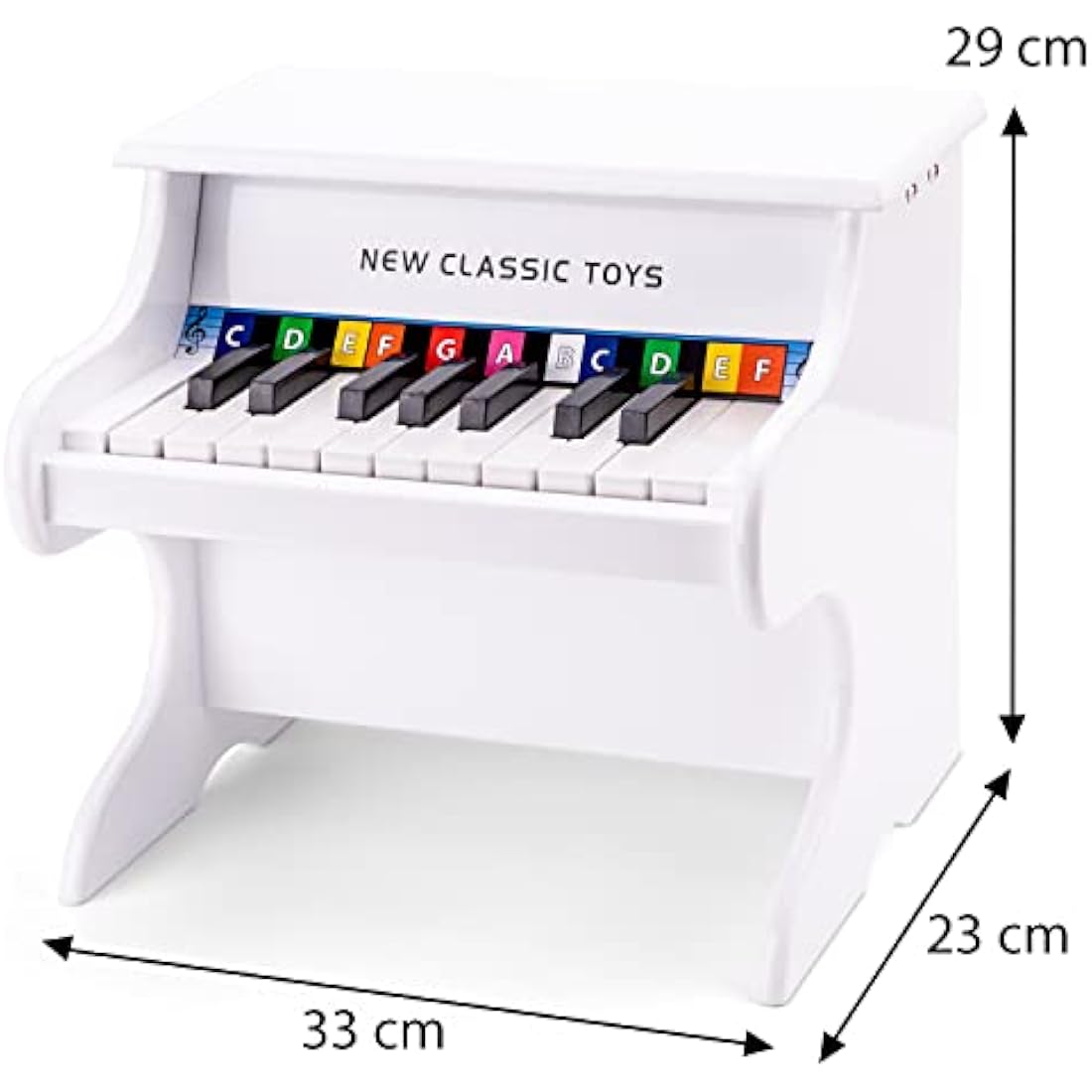 New Classic Toys 10156 Wooden Piano, White, Medium