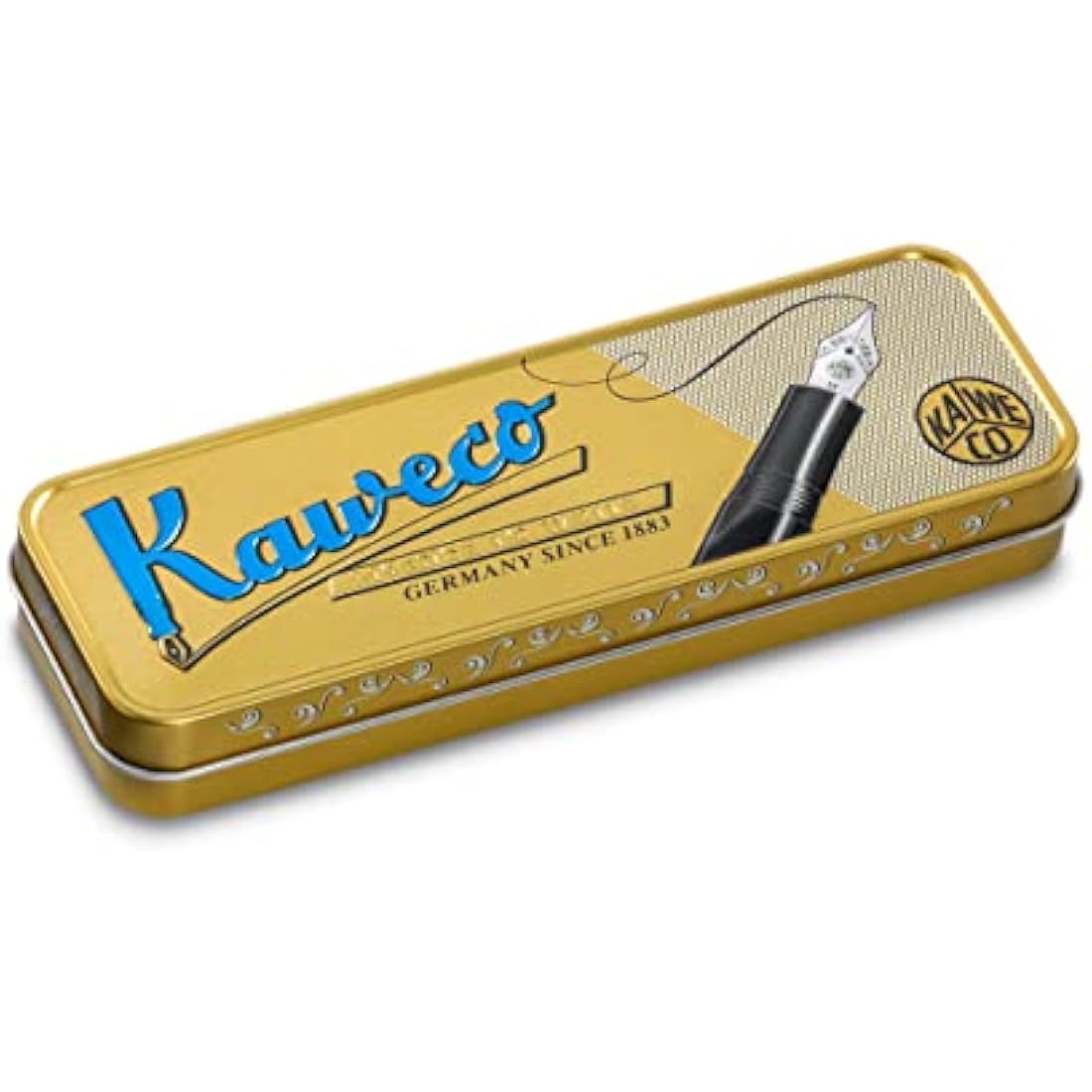 Kaweco SUPRA Fountain Pen Stainless Steel I Exclusive Fountain Pen for Ink Cartridges Including Retro Metal Box I Fountain Pen 16.5 cm I Nib: F (Fine)