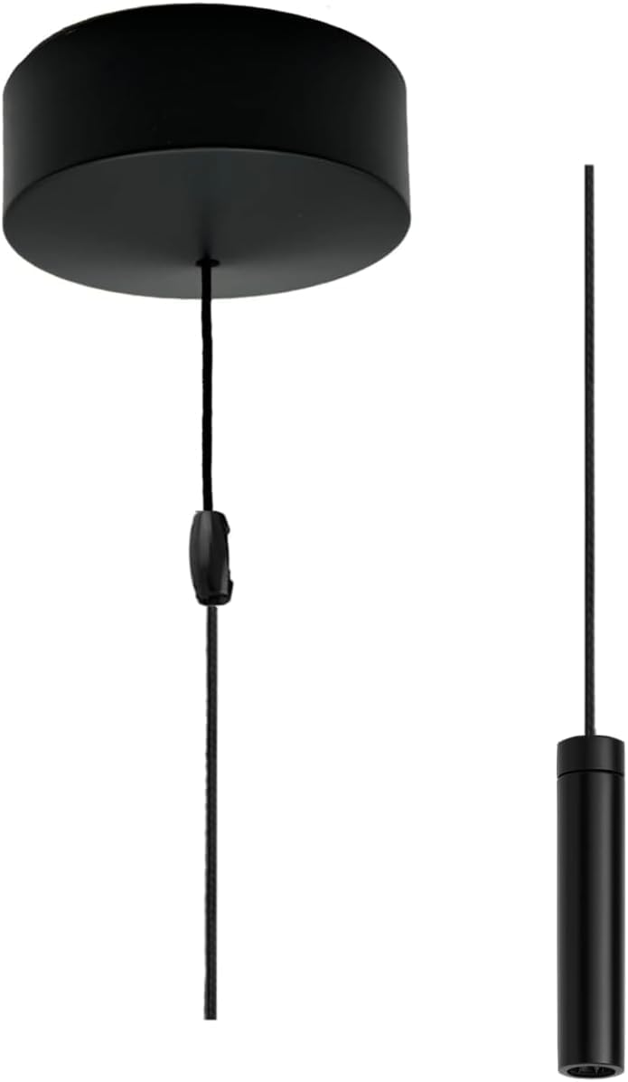 Taps2Traps? Matt Black Bathroom Light Pull Switch with Mordern Sleek Toggle & Black Cord 2 Way 6A