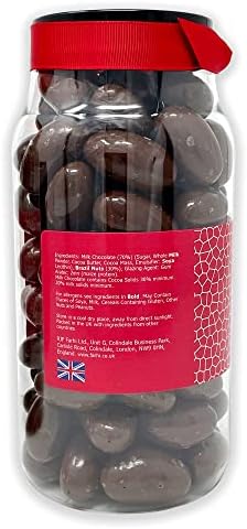 Rita Farhi Milk Chocolate Covered Brazil Nuts in a Gift Jar | Vegetarian and Chocolate Gift - Chocolate Coated Nuts - 740 g