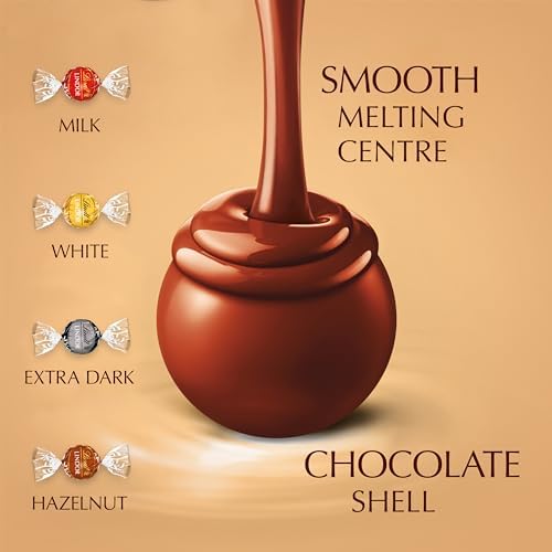 Lindt Lindor Assorted Chocolate Truffles Bag - Approx 80 balls, 1kg - Chocolate Truffles with a Smooth Melting Filling - Gift Present or Sharing Box - Easter, Birthday, Congratulations
