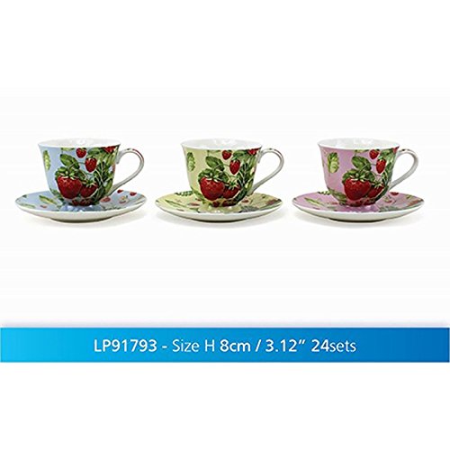 Boxed China Cup Saucer Strawberry one at random