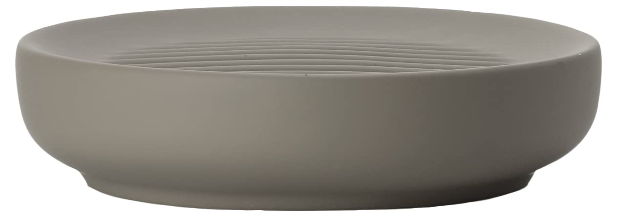 ZONE DENMARK Ume Soap Dish, Diameter 12 x 3 cm, Taupe, Porcelain