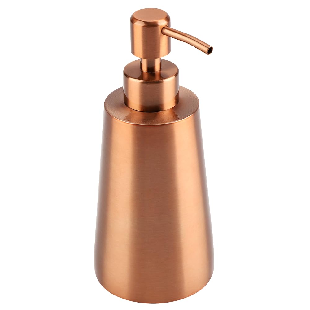 350ML Soap Lotion Dispenser 304 Stainless Steel Rose Gold Soap Liquid Shampoo Lotion Dispenser for Home Hotel and Bathroom