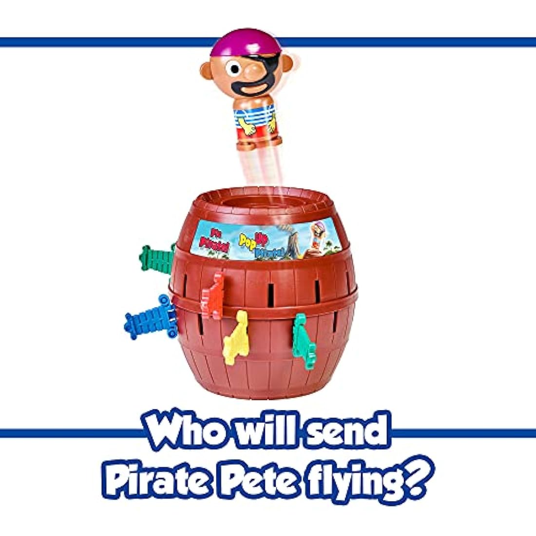 TOMY Pop Up Pirate Classic Children's Action Board Game, Family and Preschool Kids Game for Children 4, 5, 6, 7, 8 Year Old Boys Girls Adults,Packaging may vary, Wood - Choc Brown