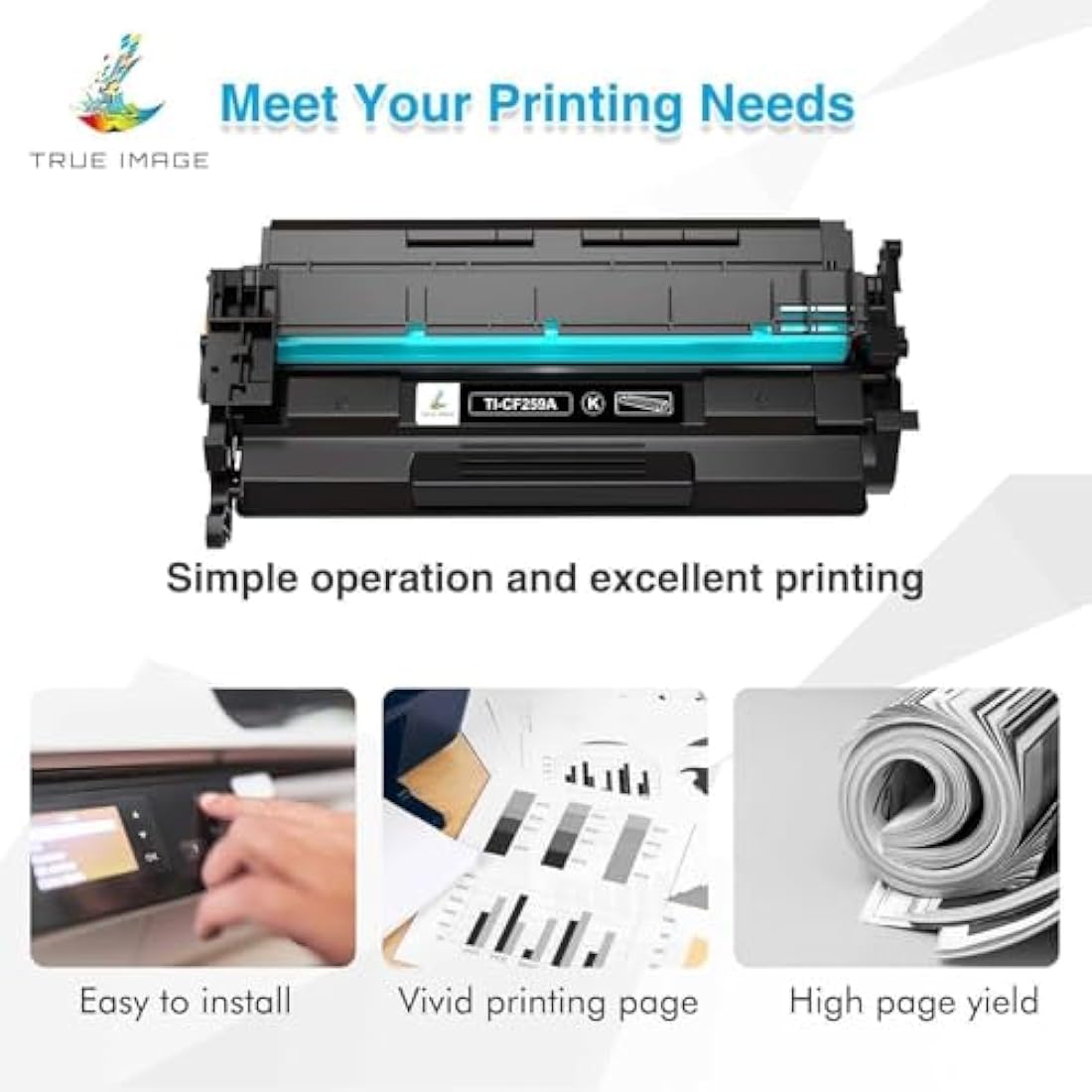 TRUE IMAGE Compatible CF259A Toner Cartridge for HP 59A Laserjet Pro M404dn Toner M404dw MFP M428fdw M428dw M428fdn M404n M304n M304dn M406 M430 M428 M404 M304 59X CF259X (Black, 1-Pack)
