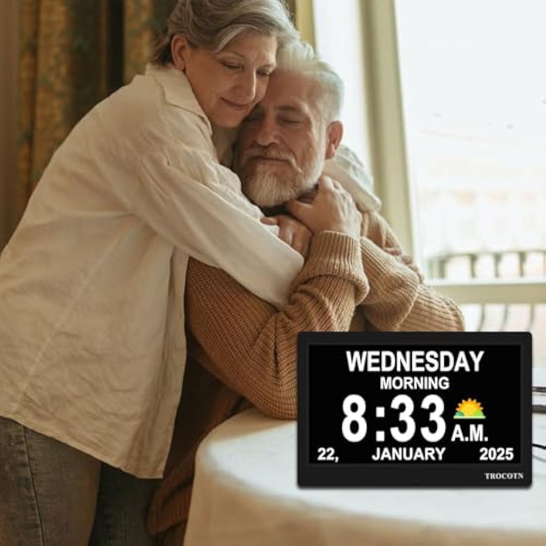 TROCOTN dementia clocks, digital clock with date and day for elderly, alzheimers day clock large display calendar clocks (10 Inches Black)