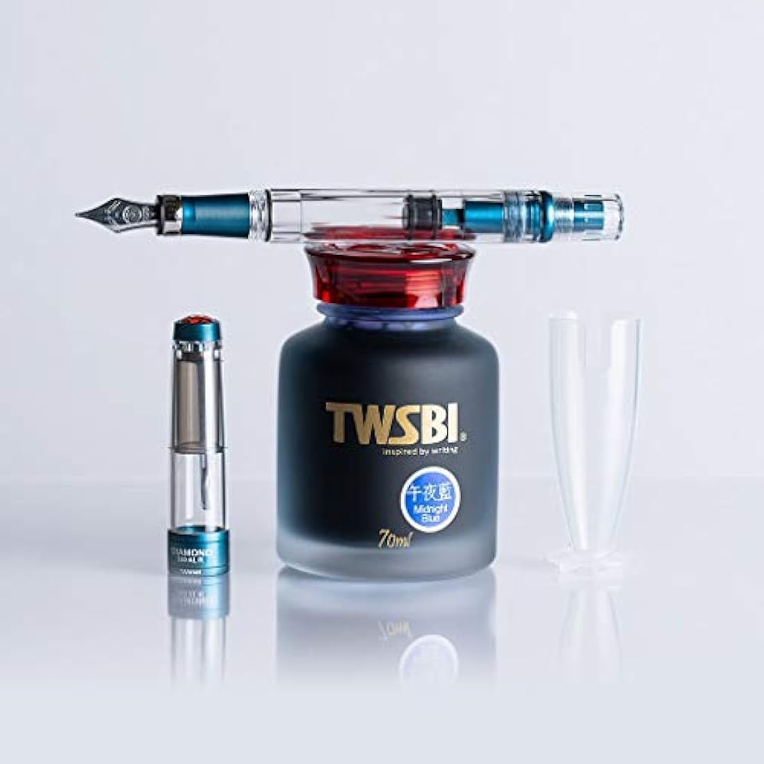 Twsbi Diamond 580AL R Prussian Blue Nib M - Fountain Pen Special Edition
