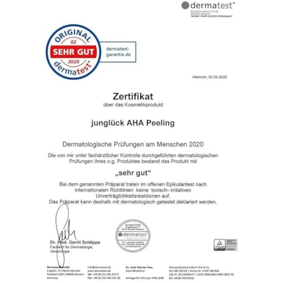 JUNGLÜCK AHA Peeling | Gently exfoliates & moisturises | Removes dry skin cells