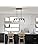 WUZUPS 5-Light Metal Chandelier Imitation Wood Grain Linear Pendant Ceiling Lighting Rustic Farmhouse Fixture Kitchen Island Dining Room, E27 Base, Black& Antique White
