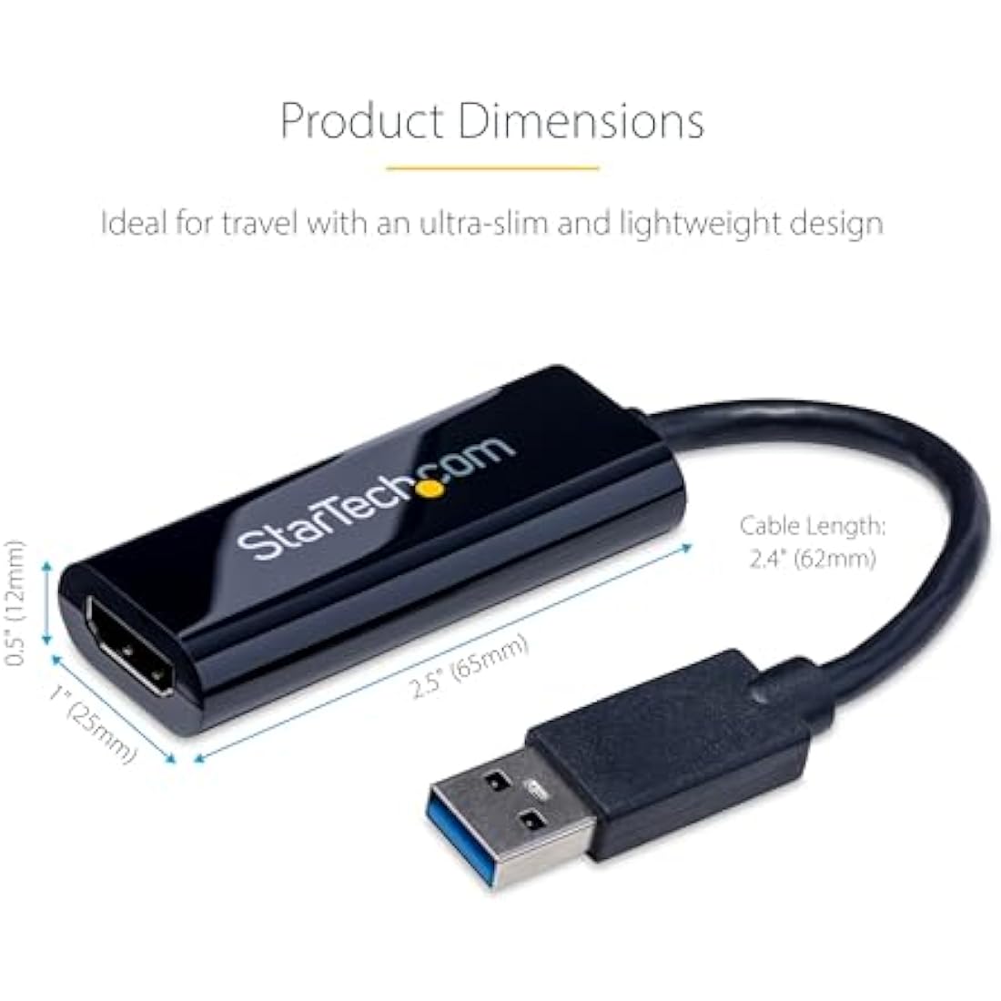 StarTech.com USB 3.0 to HDMI Adapter, USB to HDMI Monitor Converter for Windows, 1080P , TAA (no support for macOS/ChromeOS/Linux)