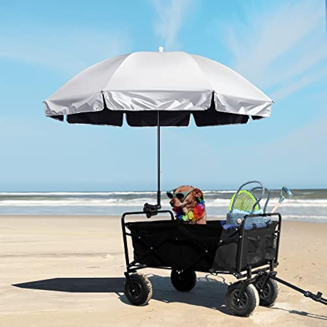 G4Free UPF 50+ Universal Clamp On Umbrella Adjustable Outdoor UV Protection Beach Chair Umbrella for Strollers, Wheelchairs, Patio Chairs, Golf Carts and Beach