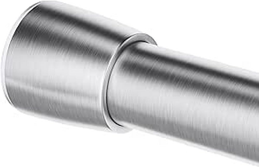 iDesign 78670 Shower Curtain Rail, Medium Length Stainless Steel Tension Rod with no Drilling, Modern Telescopic Shower Curtain Pole for Bathroom and