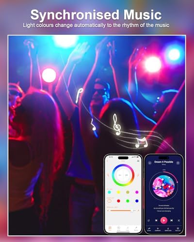 VARICART Smart LED Downlights for Ceiling Alexa, 10W Bluetooth RGB Colour Changing Spot Lights, Dimmable Recessed Ceiling Lights Daylight White 5000K, APP Control for Living Room Bedroom, 6 Pcs