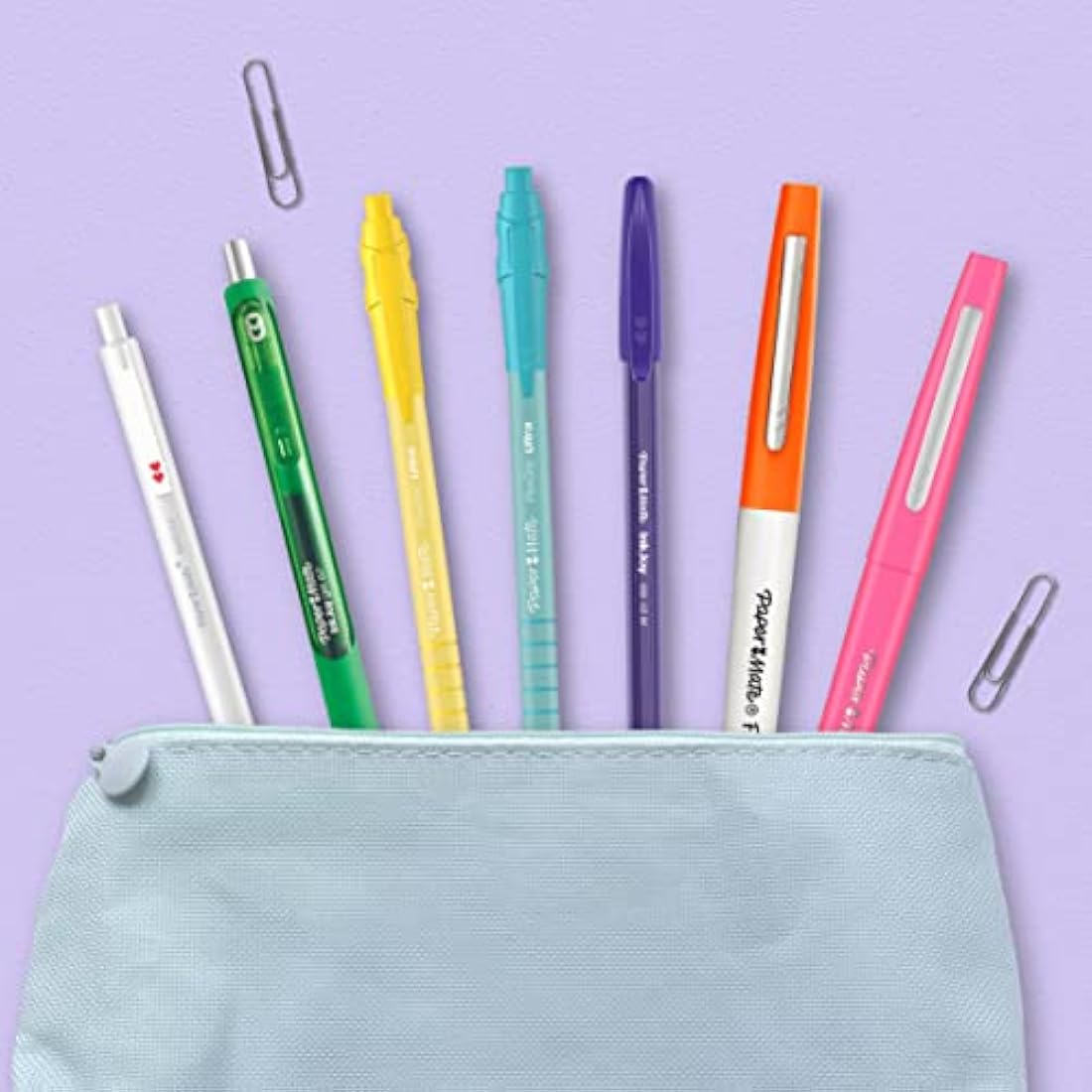 Paper Mate Flexgrip Ultra Pastel Ballpoint Pens | Medium Point (1.0mm) | Blue Ink | Pastel Barrels | 5 Count