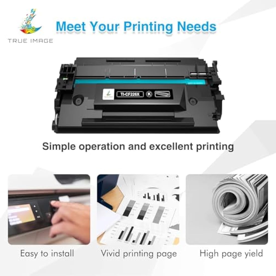 TRUE IMAGE Compatible Cartridge Replacement for HP 26X CF226X 26A CF226A LaserJet Pro MFP M402dn M402n M426dw M426fdw M426fdn M402dw M402d M426 M402 Toner (Black, 2-Pack)