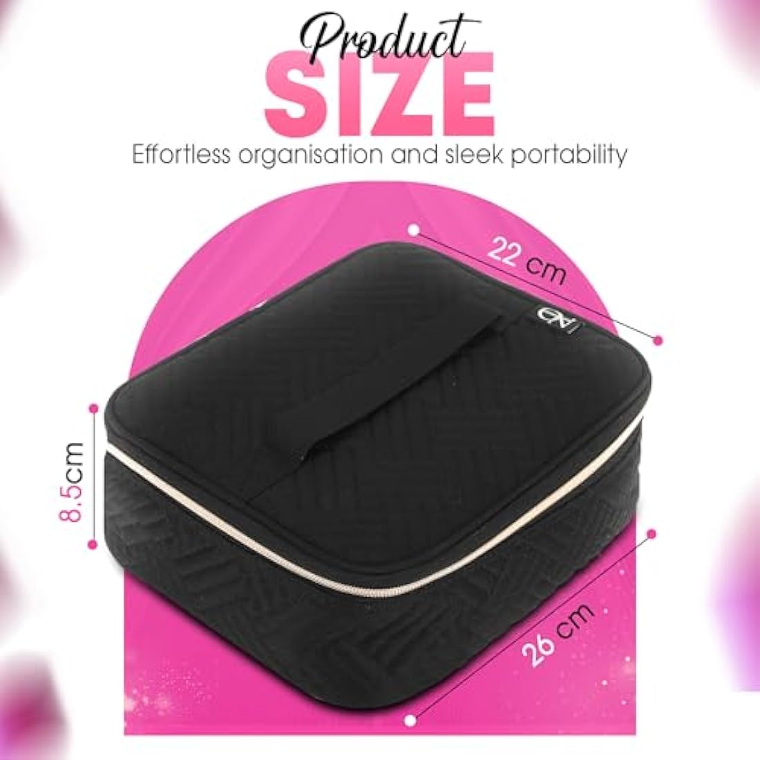 OBSESSIONS BY NYDA Nail Polish Organiser Bag, Perfect Storage for 30 Bottles, Travel Storage Carry Case for Nail Polish and Accessories Fitted with Removable Foam Holder – Black