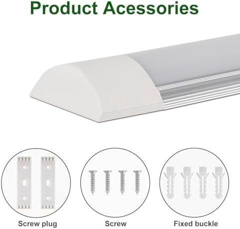 muzha 4 Packs LED Batten Lights 4FT 40W 6500k Daylight,Low Profile Wall or Ceiling Surface Mounted Fitting for Home/Workshop/Office/School Restaurant