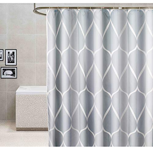 GONOVE Shower Curtain for Bathroom 200 x 200 cm Anti-Mould Mildew Resistant Waterproof Polyester Fabric Geometric Shower Curtain Liner Long Bath