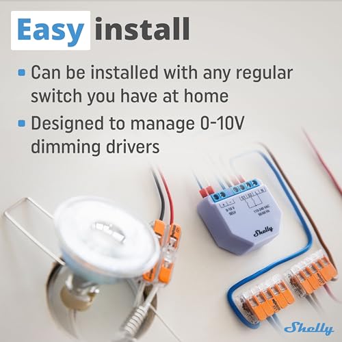 Shelly Plus 0-10V Dimmer | WiFi Smart Dimmer Switch | Dimmable Lights | Home Automation | Compatible with Alexa & Google Home | iOS Android App | No Hub Required