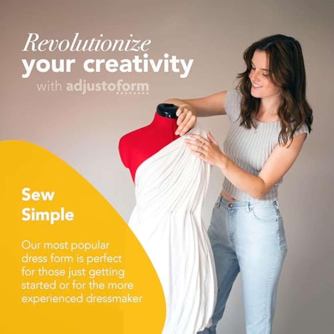 Adjustoform Sew Simple 8 Part Small Poppy Red Adjustable Dress Form (UK Dress Size 8-16)