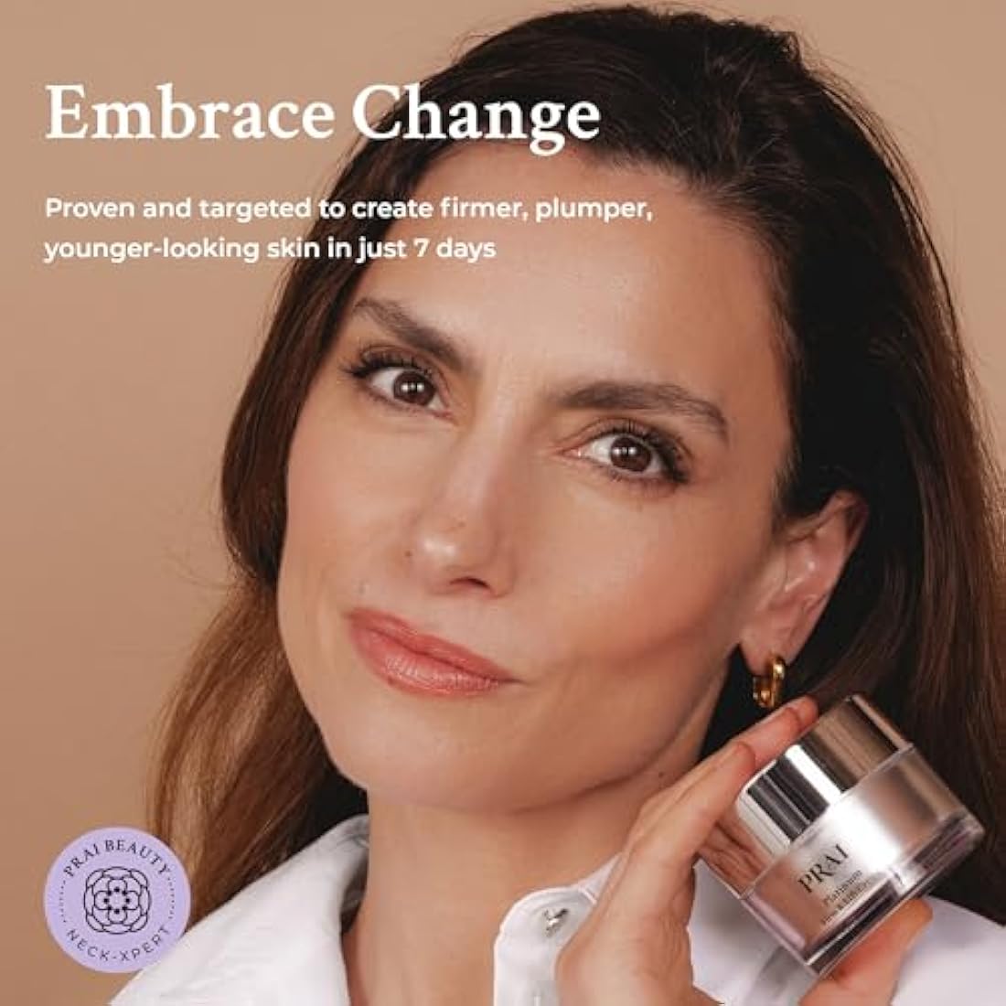 PRAI Platinum Firm & Lift Day Creme 50ml - Hydrating Moisturiser With Nulastic Silk, Platinum & Idealift - Plumps, Firms & Lifts Skin - Reduces Appearance of Wrinkles - Instant Firming Technology
