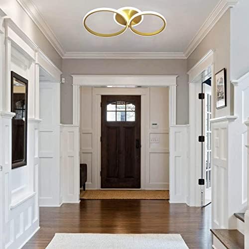 Comely LED Ceiling Light, 42W Gold Chandeliers Ceiling Lights, Modern Flush Mount LED Ceiling Lamp for Living Room Kitchen Office Bedroom Dining Room, 6500K Cool White Light