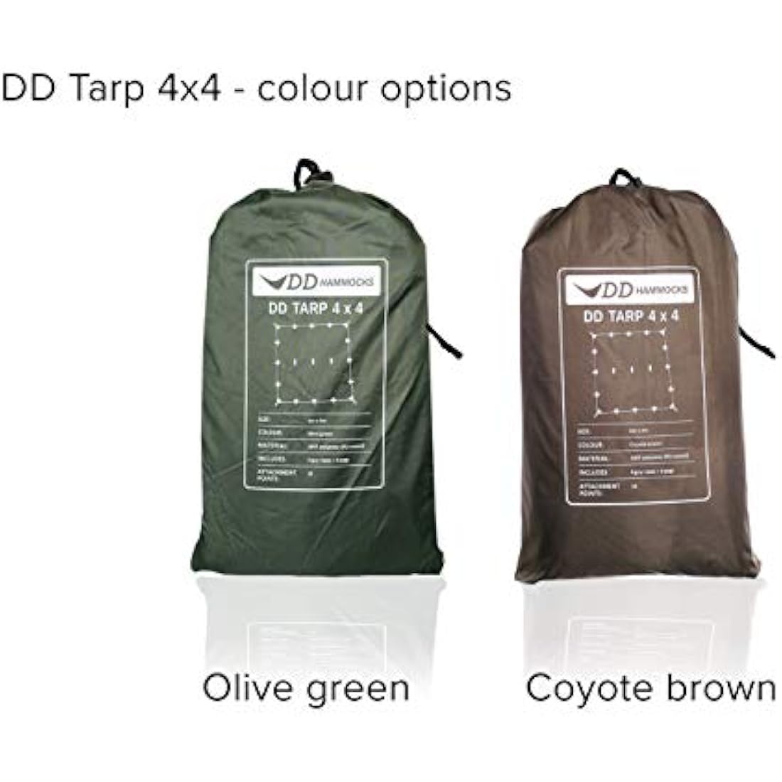 DD Hammocks Tarp 4x4 - Large Weatherproof Tapaulin for Group Camping and Outdoor Bushcraft Shelter