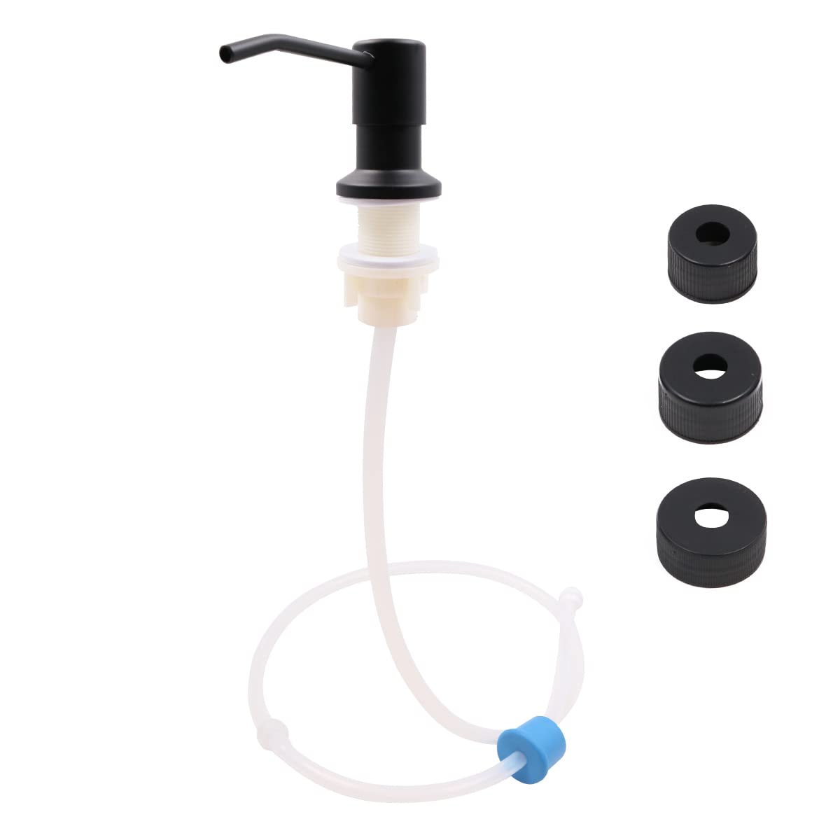 WANGCL Kitchen Sink Soap Dispenser Stainless Steel Lotion Dispenser With 120cm Silicone Hose And 3pcs Compatible Bottle Caps For Home Kitchen Bathroom