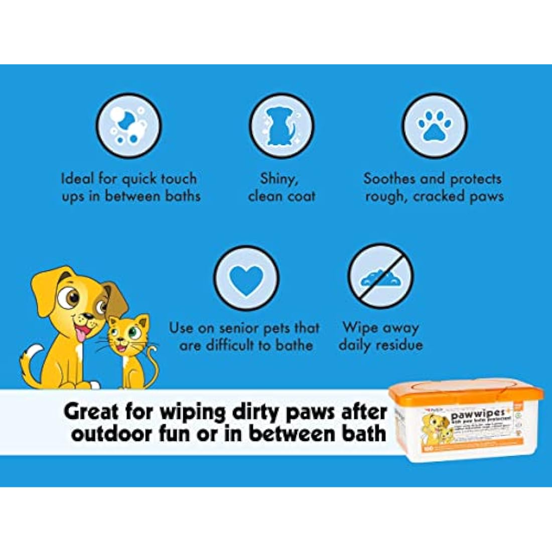 Petkin Paw Wipes, White, 100 Count (Pack of 1)