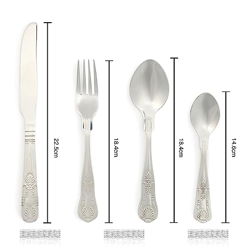 Russell Hobbs RH02850EU7 Verona Cutlery Set 24 Piece, 18/10 Stainless Steel, 6 Place Settings, Includes, Forks, Knives, Tablespoons, Teaspoons,