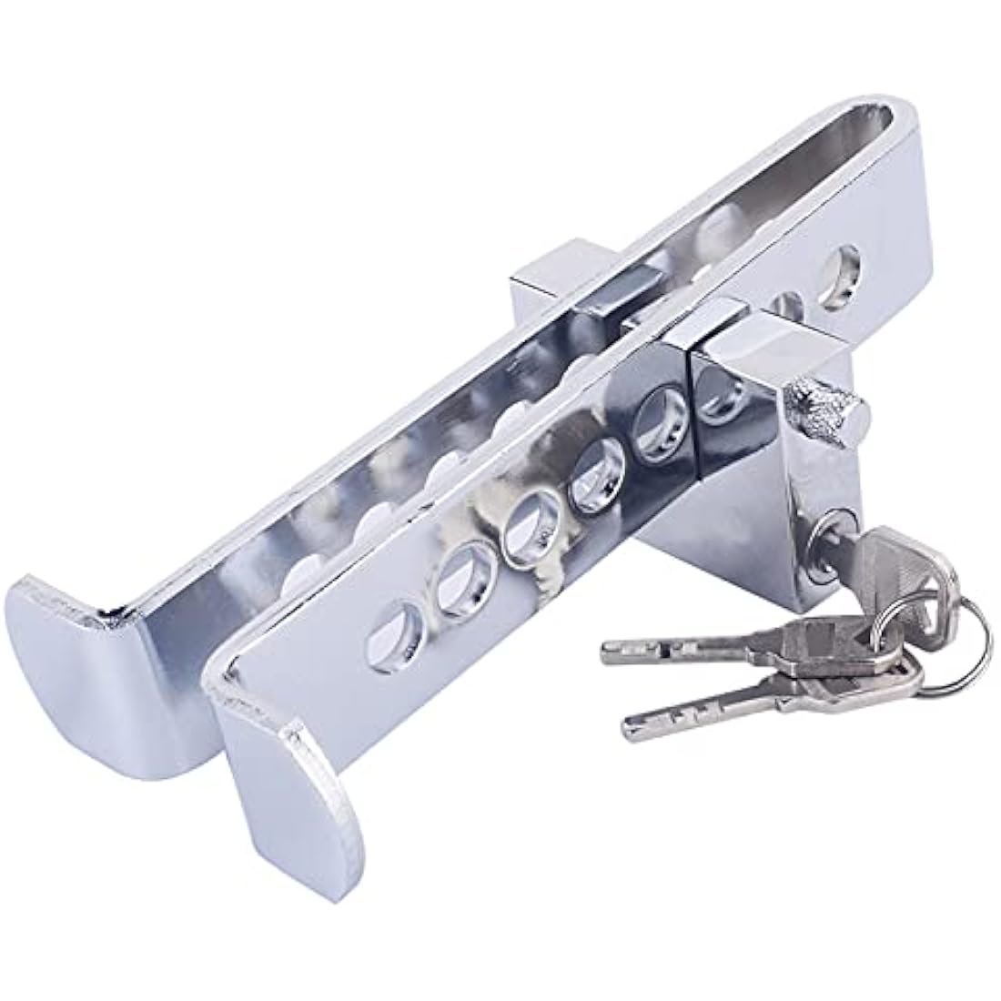 Car Pedal Lock Anti-Theft Device, 8 Holes Clutch Lock Automobile Steering Wheel Lock, Easy to Store Portable and Easy to Use Lock for Vans, Clutch Anti Theft Van Key Locks