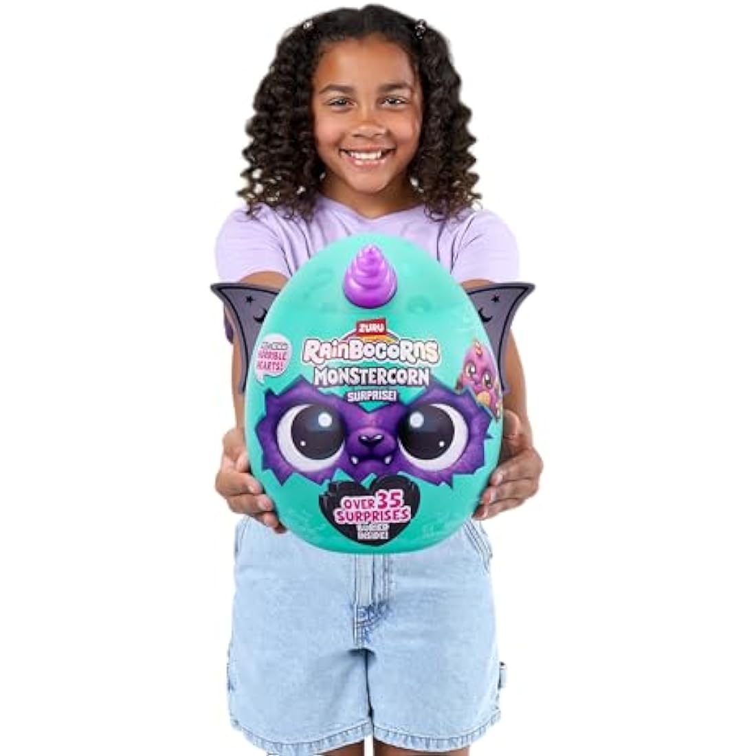 Rainbocorns ZURU Monstercorn Surprise, Werewolf, by ZURU Surprise Unboxing Soft Toy, Fantasy Monster Gifts for Girls, Imaginary Play with Wearable Accessories (Werewolf)