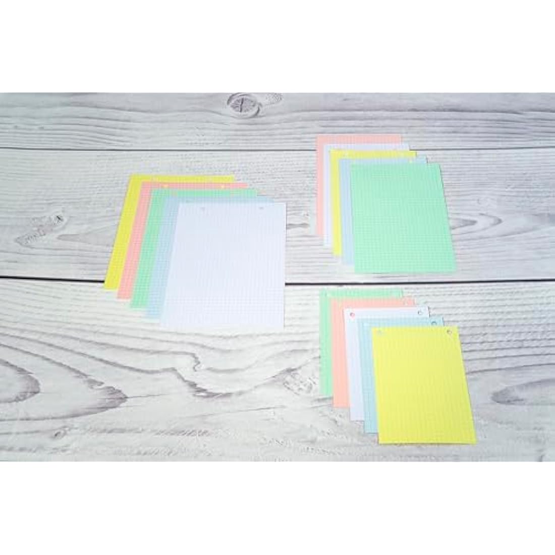 Exacompta 10 Packs of 100 Assorted Squared 5x5 Punched 100x150mm Inkjet Laser Copier Index Cards 13652E