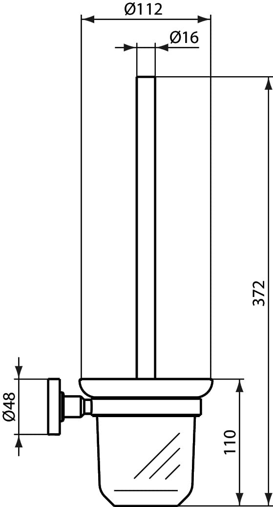 Ideal Standard IOM Wall Mounted Glass Toilet Brush Holder, A9119AA