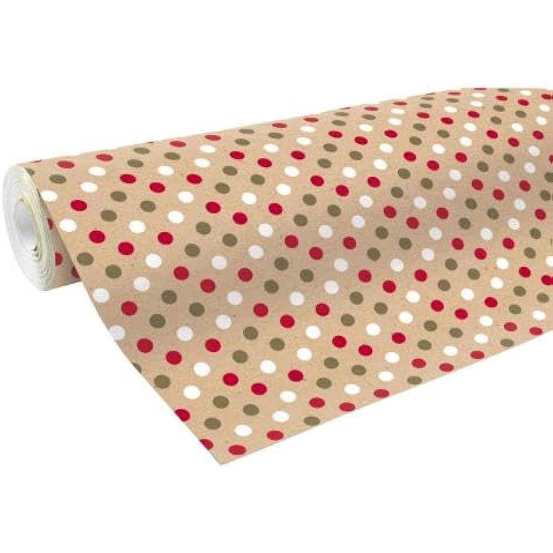 Clairefontaine - Ref 223800C - Recycled Kraft Long Roll Wrapping Paper (Single Roll) - 70cm Width x 50m Length, 70gsm Recycled Kraft Paper - Dots Design